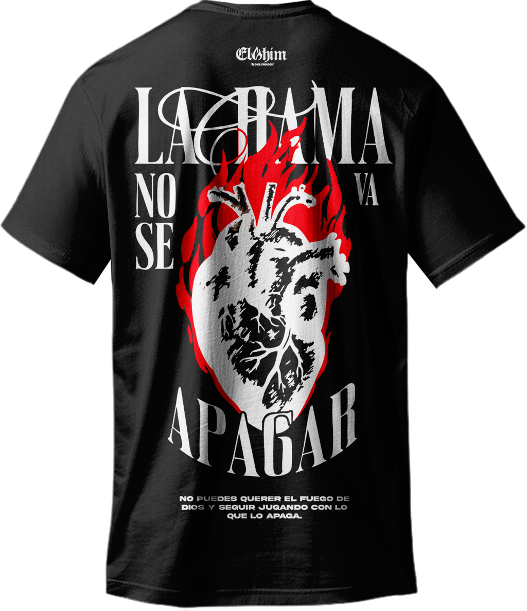 Camiseta Oversize "Fuego Continuo" – Black