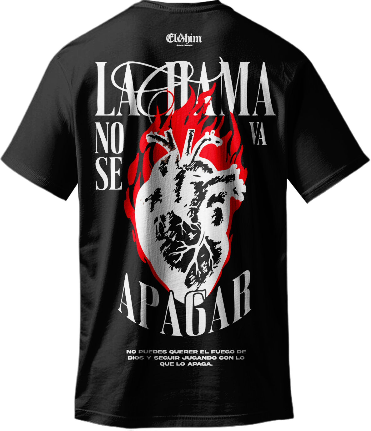 Camiseta Oversize "Fuego Continuo" – Black