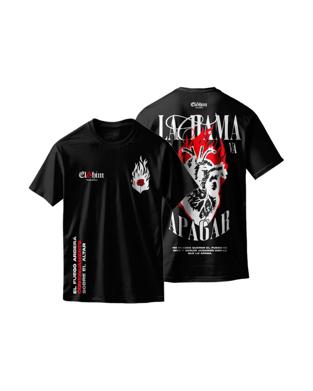 Camiseta Oversize "Fuego Continuo" – Black