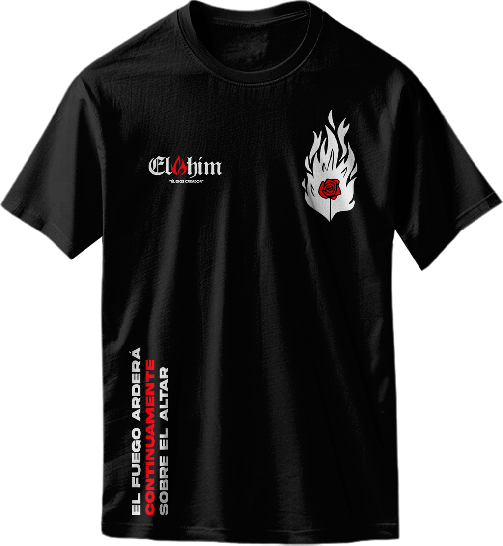Camiseta Oversize "Fuego Continuo" – Black